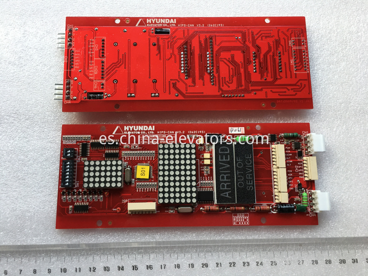 Hyundai HIPD-CAN V3.2 / 262C193 / PCB rojo / ascensores marinos Hyundai HIPD-CAN V3.2 / 262C193 / Red PCB / Marine Elevators